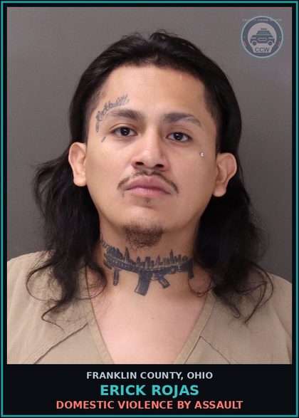 CCW arrest card for Erick Rojas in Franklin County: DOMESTIC VIOLENCE BY ASSAULT