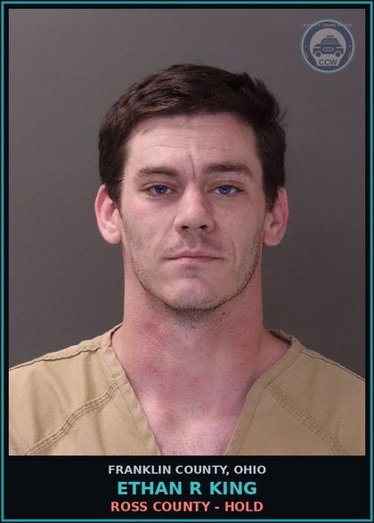 CCW arrest card for Ethan R King in Franklin County: ROSS COUNTY - HOLD