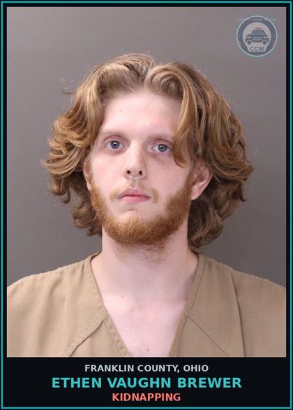 CCW arrest card for Ethen Vaughn Brewer in Franklin County: KIDNAPPING