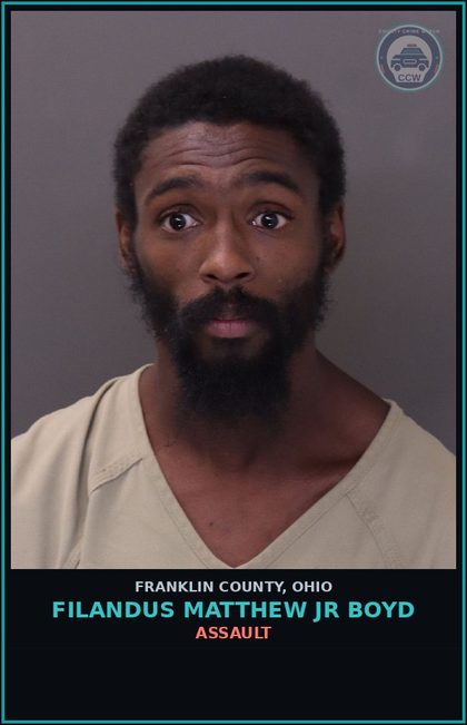CCW arrest card for Filandus Matthew Jr Boyd in Franklin County: ASSAULT