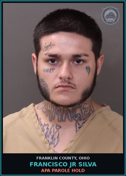 CCW arrest card for Francisco Jr Silva in Franklin County: APA PAROLE HOLD