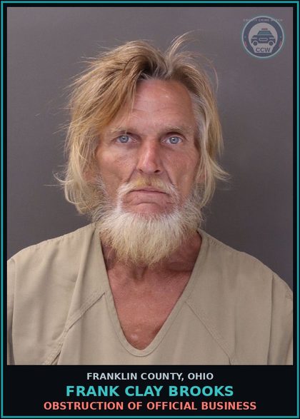 CCW arrest card for Frank Clay Brooks in Franklin County: OBSTRUCTION OF OFFICIAL BUSINESS