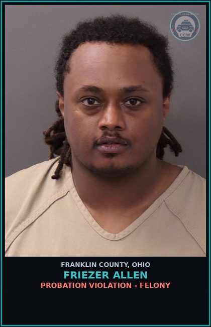CCW arrest card for Friezer Allen in Franklin County: DRIVING UNDER FINANCIAL RESPON SUSP OR CANCELATION