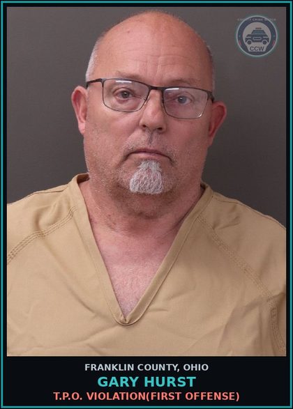 CCW arrest card for Gary Hurst in Franklin County: T.P.O. VIOLATION(FIRST OFFENSE)
