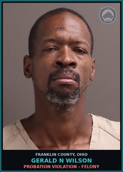 CCW arrest card for Gerald N Wilson in Franklin County: PROBATION VIOLATION - FELONY