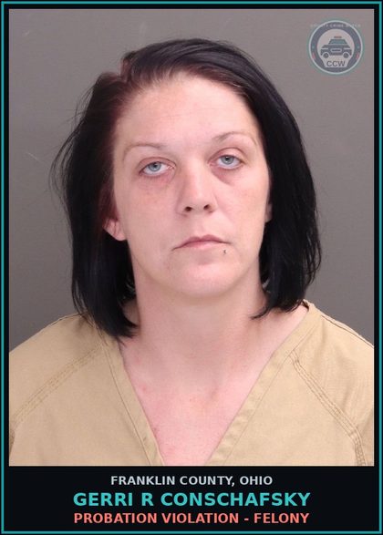 CCW arrest card for Gerri R Conschafsky in Franklin County: PROBATION VIOLATION - FELONY