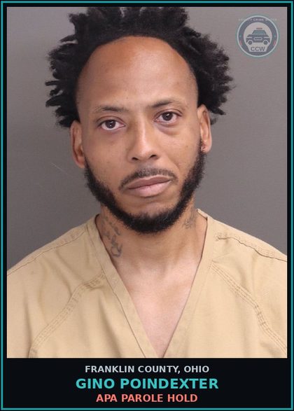 CCW arrest card for Gino Poindexter in Franklin County: APA PAROLE HOLD