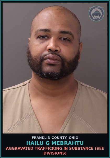 CCW arrest card for Hailu G Mebrahtu in Franklin County: IMPROPER HANDLING OF FIREARMS IN A MOTOR VEHICLE