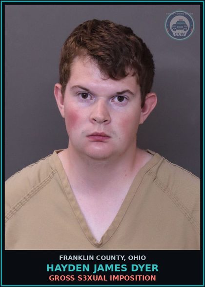 CCW arrest card for Hayden James Dyer in Franklin County: GROSS s3xual IMPOSITION