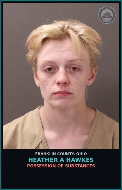 CCW arrest card for Heather A Hawkes in Franklin County: POSSESSION OF DRUGS