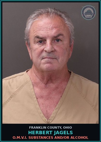 CCW arrest card for Herbert Jagels in Franklin County: O.M.V.I. DRUGS AND/OR ALCOHOL