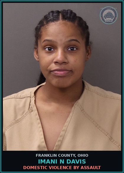 CCW arrest card for Imani N Davis in Franklin County: DOMESTIC VIOLENCE BY ASSAULT