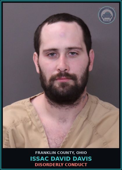 CCW arrest card for Issac David Davis in Franklin County: CRIMINAL DAMAGING/ENDANGERING