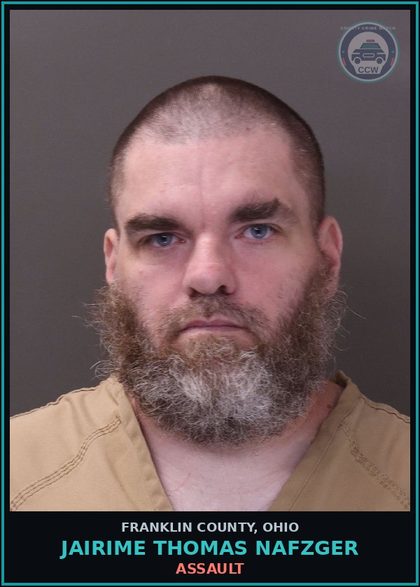 CCW arrest card for Jairime Thomas Nafzger in Franklin County: ASSAULT