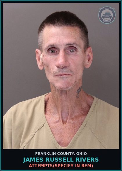 CCW arrest card for James Russell Rivers in Franklin County: ATTEMPTS(SPECIFY IN REM)