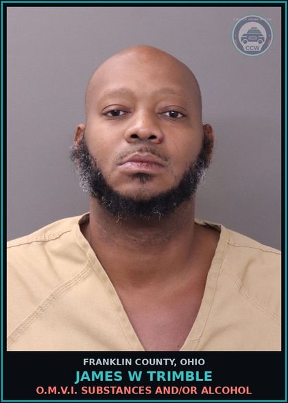 CCW arrest card for James W Trimble in Franklin County: O.M.V.I. DRUGS AND/OR ALCOHOL