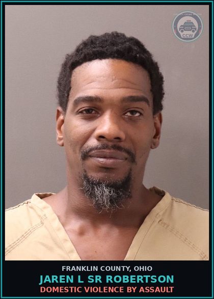 CCW arrest card for Jaren L Sr Robertson in Franklin County: AGGRAVATED MENACING