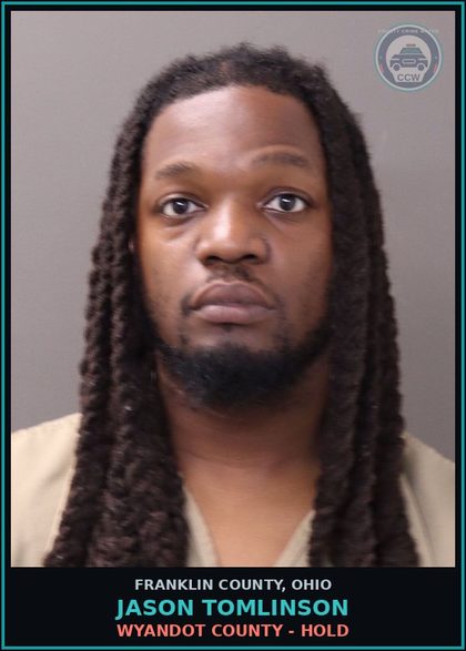 CCW arrest card for Jason Tomlinson in Franklin County: WYANDOT COUNTY - HOLD