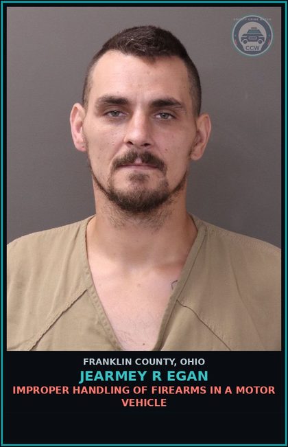 CCW arrest card for Jearmey R Egan in Franklin County: POSSESSION OF DRUGS