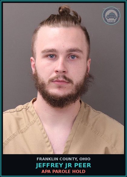 CCW arrest card for Jeffrey Jr Peer in Franklin County: APA PAROLE HOLD