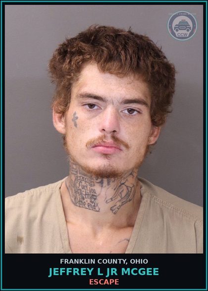 CCW arrest card for Jeffrey L Jr Mcgee in Franklin County: ESCAPE