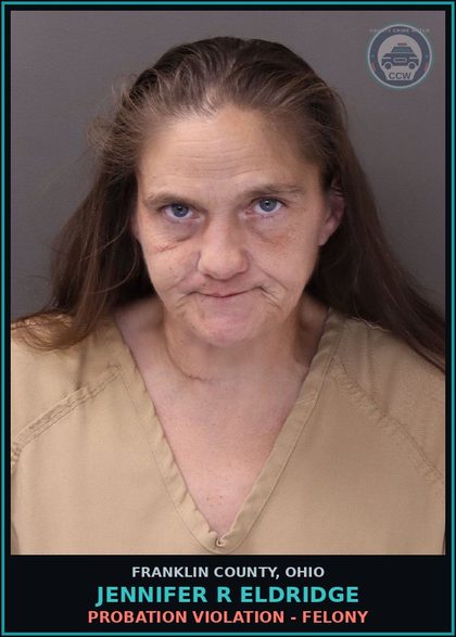 CCW arrest card for Jennifer R Eldridge in Franklin County: THEFT