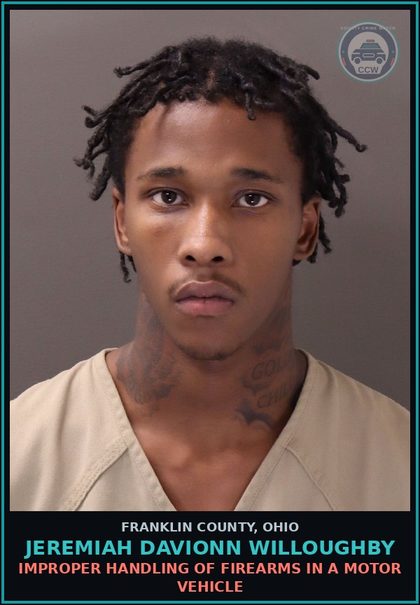 CCW arrest card for Jeremiah Davionn Willoughby in Franklin County: THEFT
