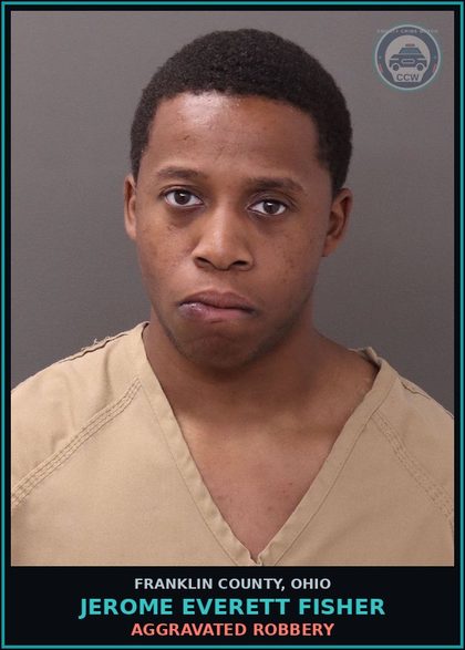 CCW arrest card for Jerome Everett Fisher in Franklin County: AGGRAVATED ROBBERY