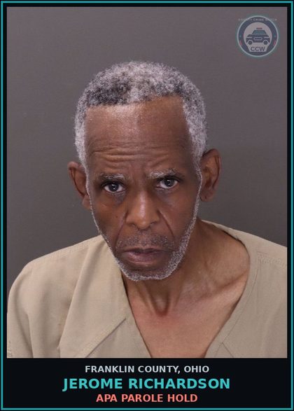 CCW arrest card for Jerome Richardson in Franklin County: APA PAROLE HOLD
