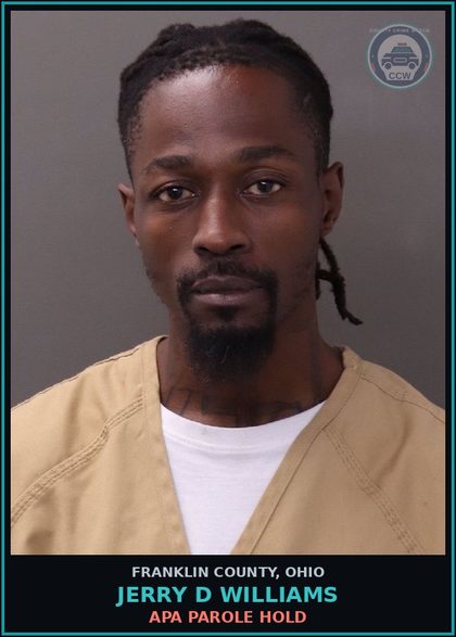 CCW arrest card for Jerry D Williams in Franklin County: APA PAROLE HOLD