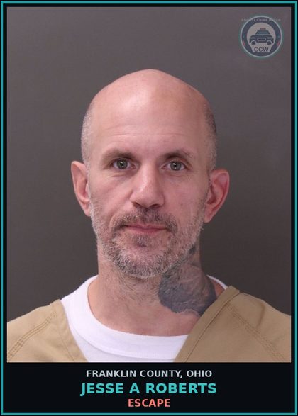 CCW arrest card for Jesse A Roberts in Franklin County: ESCAPE