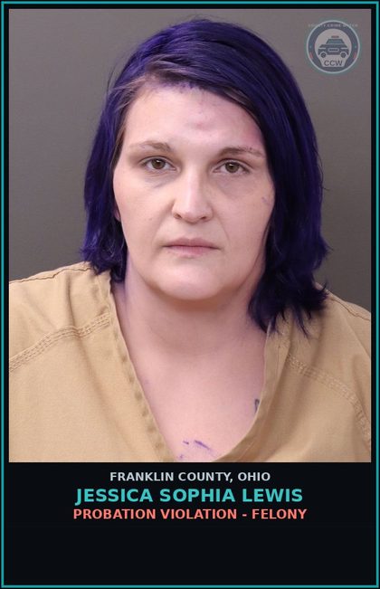 CCW arrest card for Jessica Sophia Lewis in Franklin County: SUBPOENA