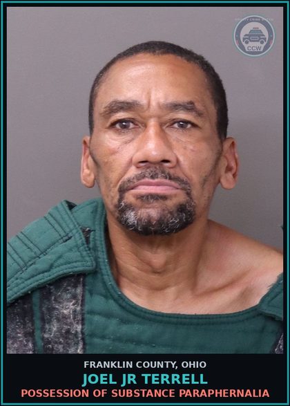 CCW arrest card for Joel Jr Terrell in Franklin County: APA PAROLE HOLD