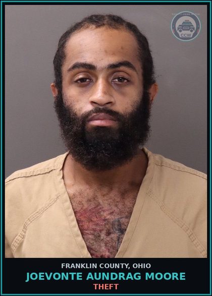 CCW arrest card for Joevonte Aundrag Moore in Franklin County: R.S.P. $300-$5000