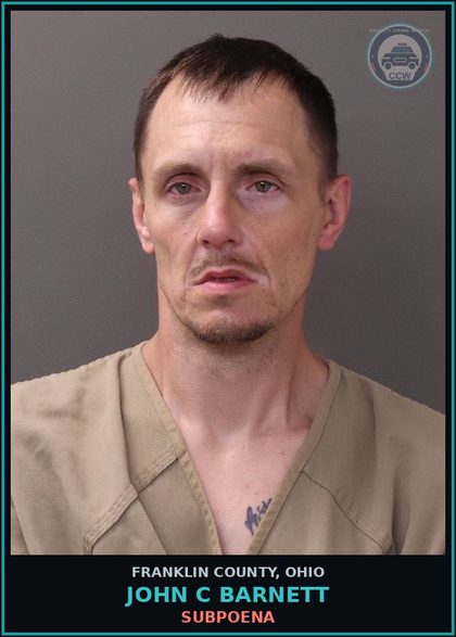 CCW arrest card for John C Barnett in Franklin County: SUBPOENA