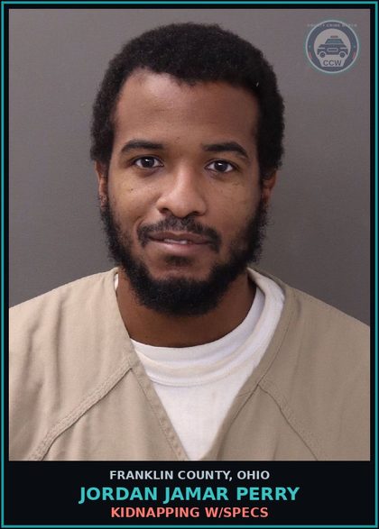 CCW arrest card for Jordan Jamar Perry in Franklin County: KIDNAPPING W/SPECS