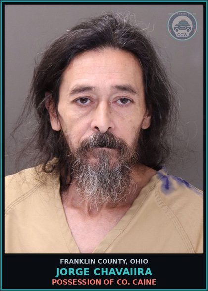 CCW arrest card for Jorge Chavaiira in Franklin County: POSSESSION OF COCAINE