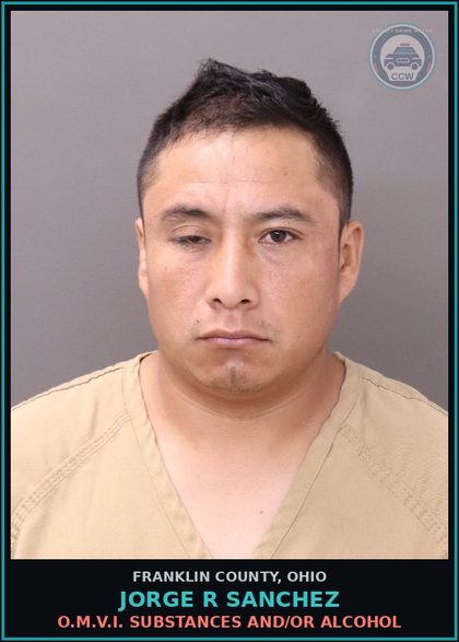 CCW arrest card for Jorge R Sanchez in Franklin County: O.M.V.I. DRUGS AND/OR ALCOHOL