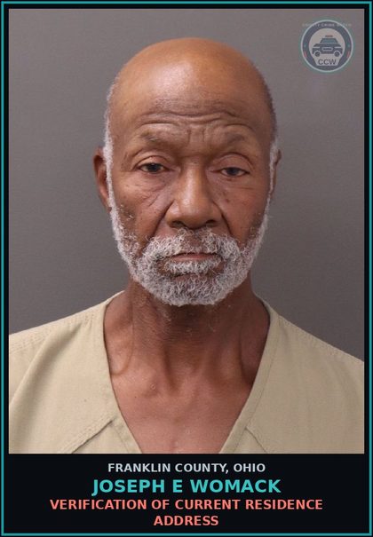 CCW arrest card for Joseph E Womack in Franklin County: VERIFICATION OF CURRENT RESIDENCE ADDRESS