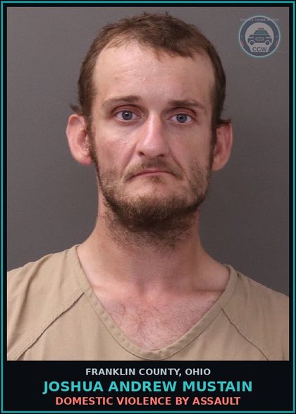CCW arrest card for Joshua Andrew Mustain in Franklin County: DOMESTIC VIOLENCE BY ASSAULT