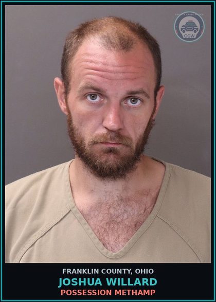CCW arrest card for Joshua Willard in Franklin County: R.S.P. $300-$5000