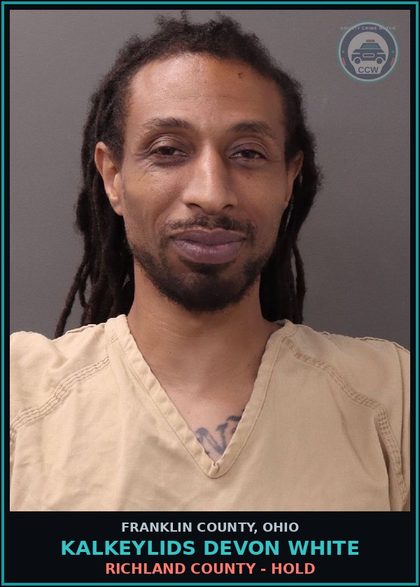 CCW arrest card for Kalkeylids Devon White in Franklin County: RICHLAND COUNTY - HOLD