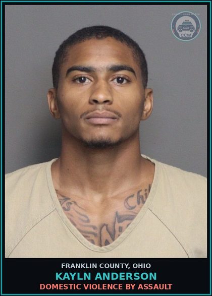 CCW arrest card for Kayln Anderson in Franklin County: STRANGULATION OF FAMILY, OR PREGNANT VICTIM