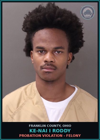 CCW arrest card for Ke-Nai I Roddy in Franklin County: PROBATION VIOLATION - FELONY