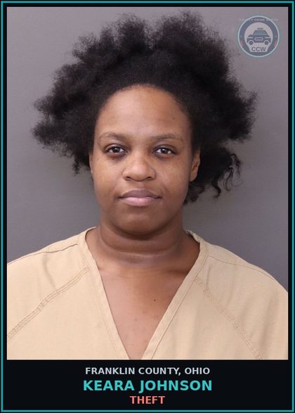 CCW arrest card for Keara Johnson in Franklin County: THEFT