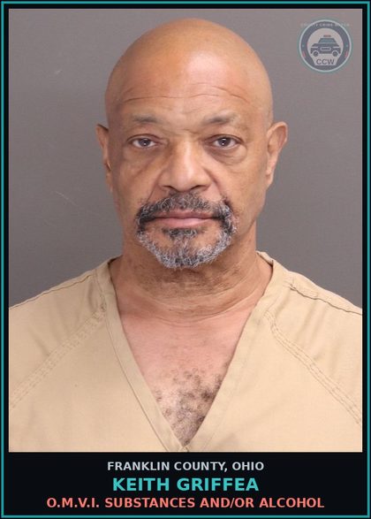 CCW arrest card for Keith Griffea in Franklin County: O.M.V.I. DRUGS AND/OR ALCOHOL