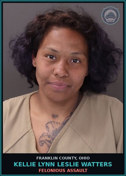 CCW arrest card for Kellie Lynn Leslie Watters in Franklin County: FLEEING