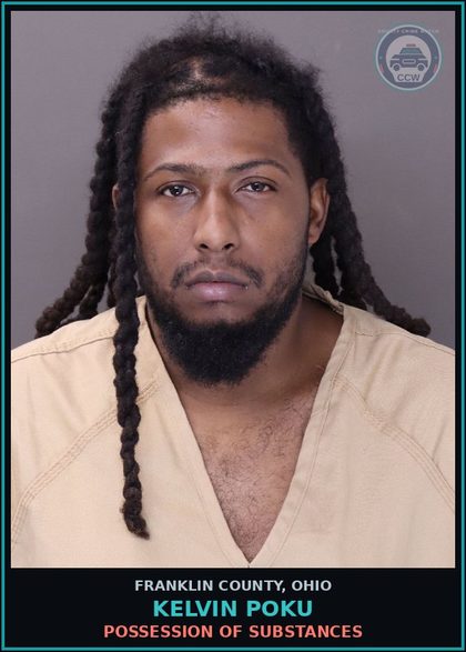 CCW arrest card for Kelvin Poku in Franklin County: FALSIFICATION