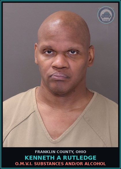 CCW arrest card for Kenneth A Rutledge in Franklin County: O.M.V.I. DRUGS AND/OR ALCOHOL