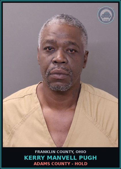 CCW arrest card for Kerry Manvell Pugh in Franklin County: ADAMS COUNTY - HOLD